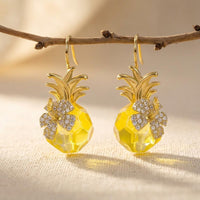 Pineapple Golden Resin Earrings