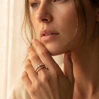 Gold Baguette Crystal Cuff Ring