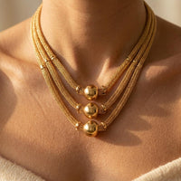 Multi Layer Bone Chain Necklace