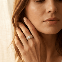 Two Tone Cubic Zirconia Statement Ring