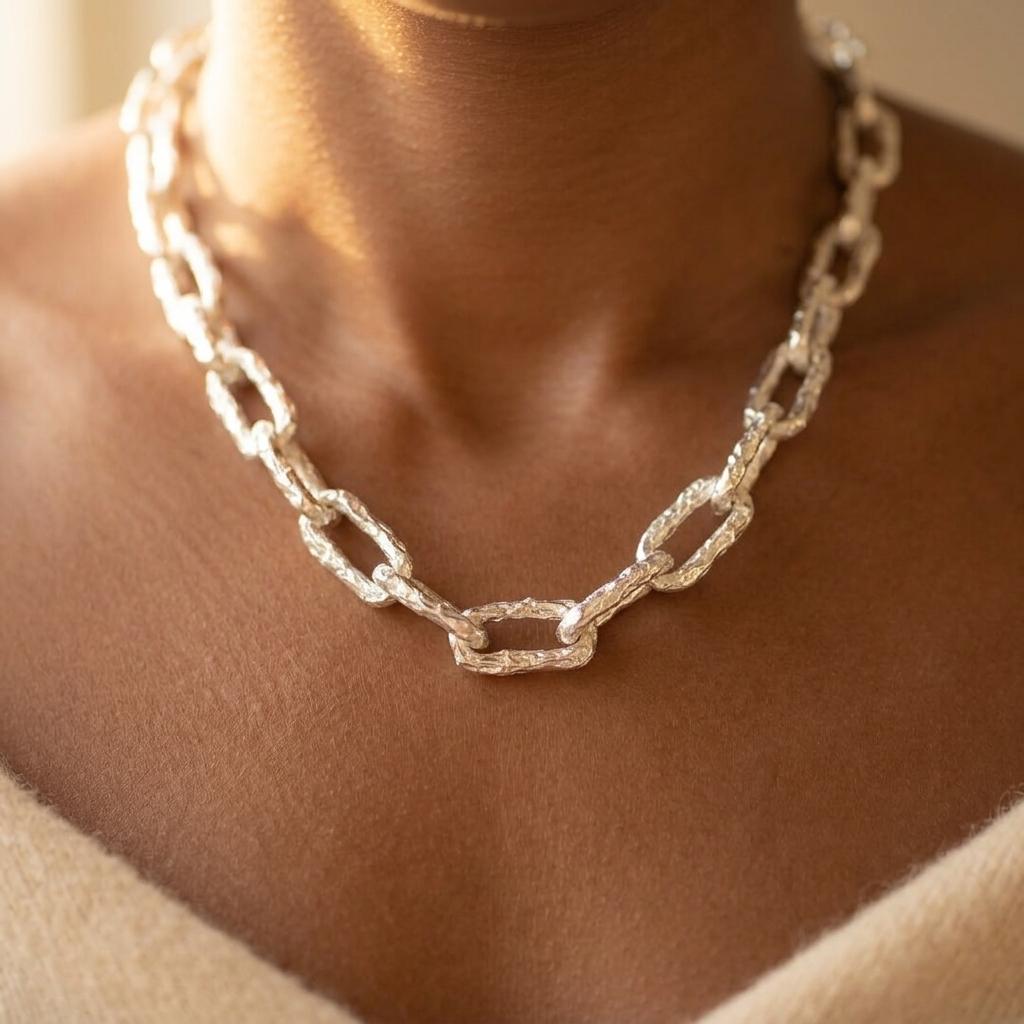 Boho Chunky Iron Chain Link Necklace