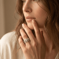 Rose Flower Wavy Hollow Band Ring