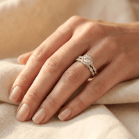 Vintage Bohemian Silver Square Zirconia Ring