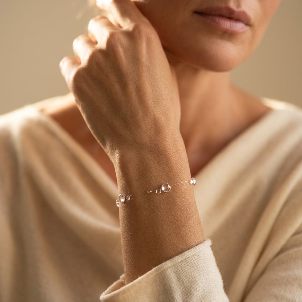Minimalist Gold Bezel Crystal Station Bracelet