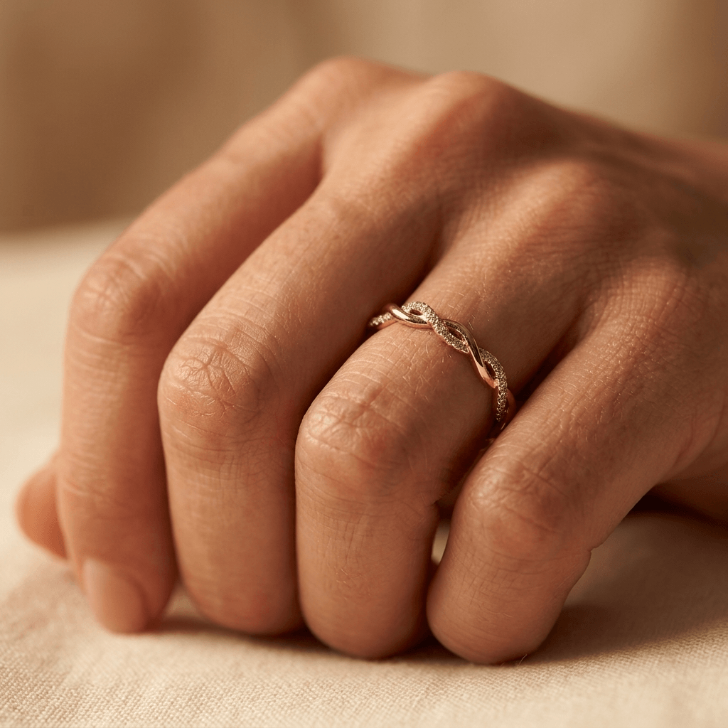 Fashion Elegant Twisted Silver Cubic Zirconia Ring