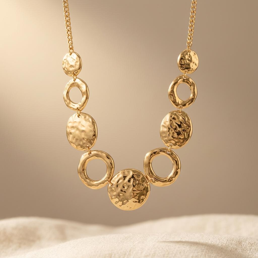 Elegant Geometric Circle Pendant Necklace Minimalist