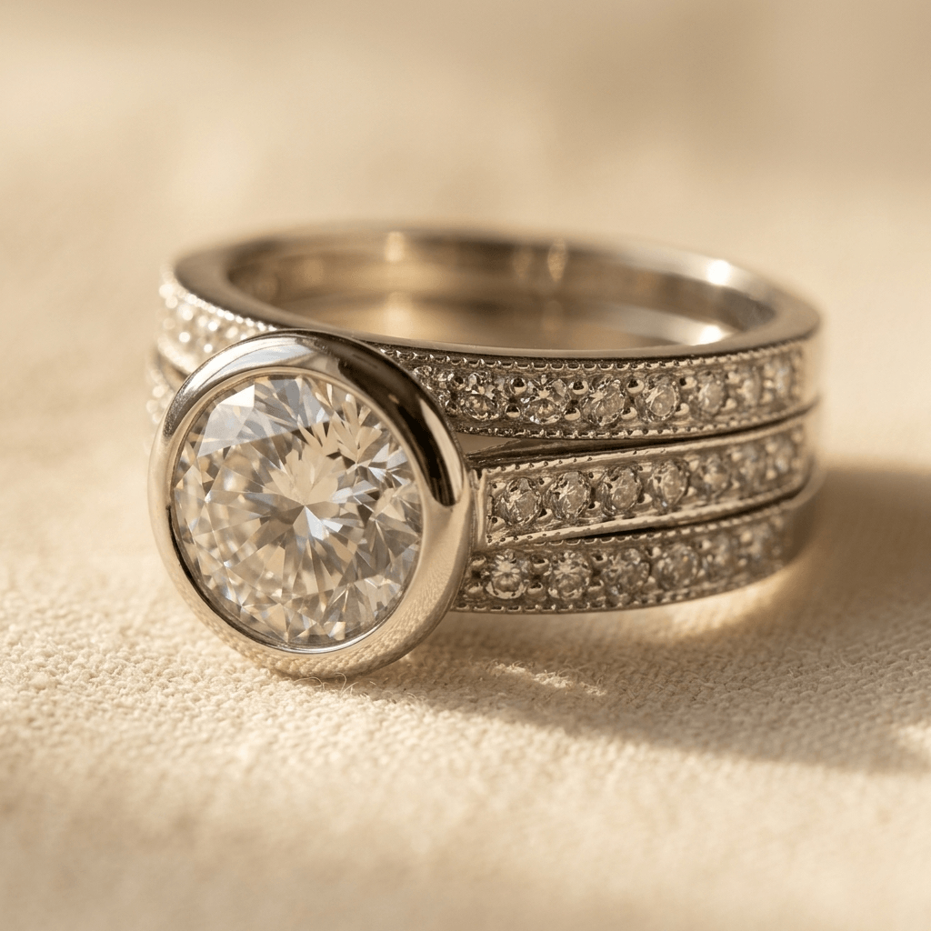 Elegant Copper Cubic Zirconia Floral Ring