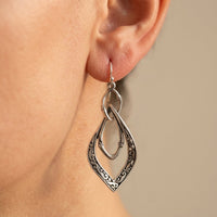 Vintage Silver Filigree Teardrop Earrings