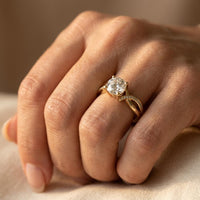 Vintage Gold Zirconia Braided Ring