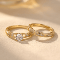 Synthetic Zircon Couple Wedding Rings