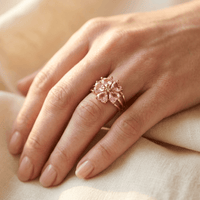 Elegant Gold Cubic Zirconia Floral Cluster Ring