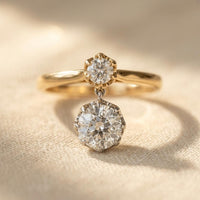 Vintage Golden Zirconia Earrings