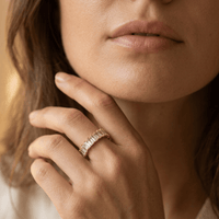 Multicolored Cubic Zirconia Wide Band Ring