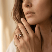 Boho Vintage Stone Wedding Engagement Ring
