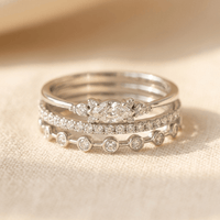 Inlaid Synthetic Zirconia Stackable Ring