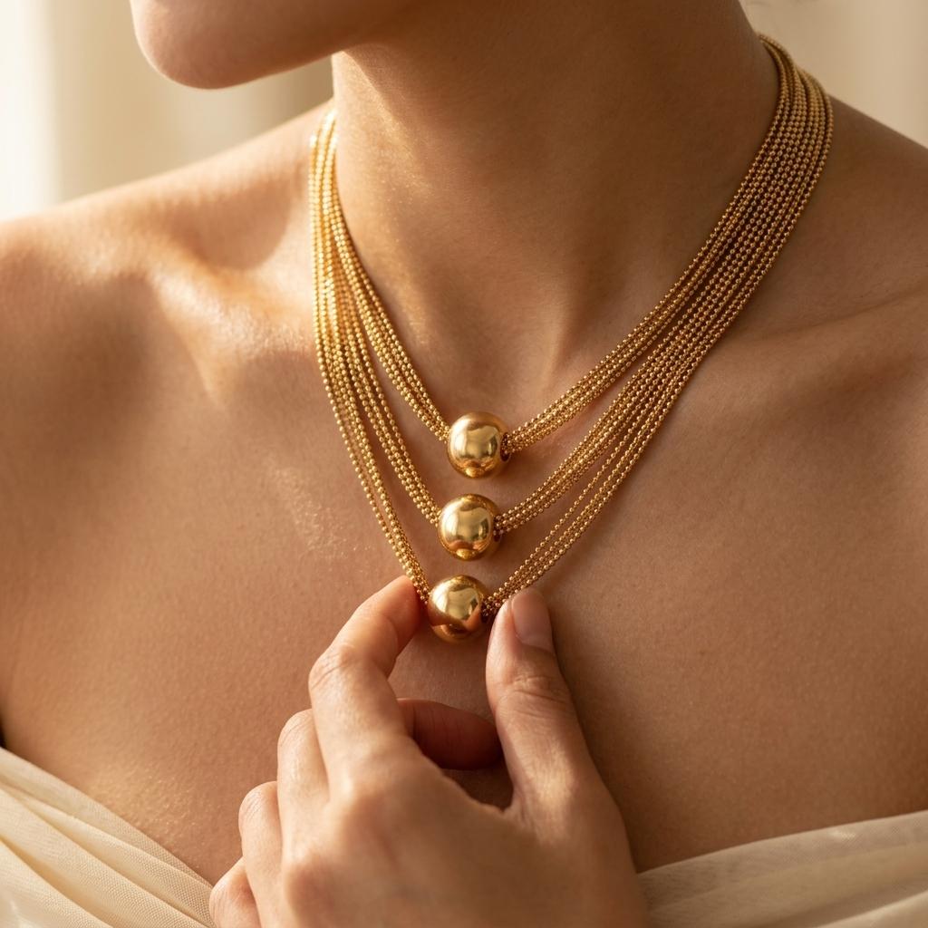 Multi Layer Bone Chain Necklace