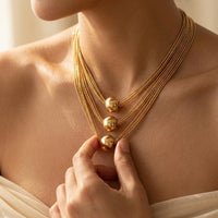 Multi Layer Bone Chain Necklace
