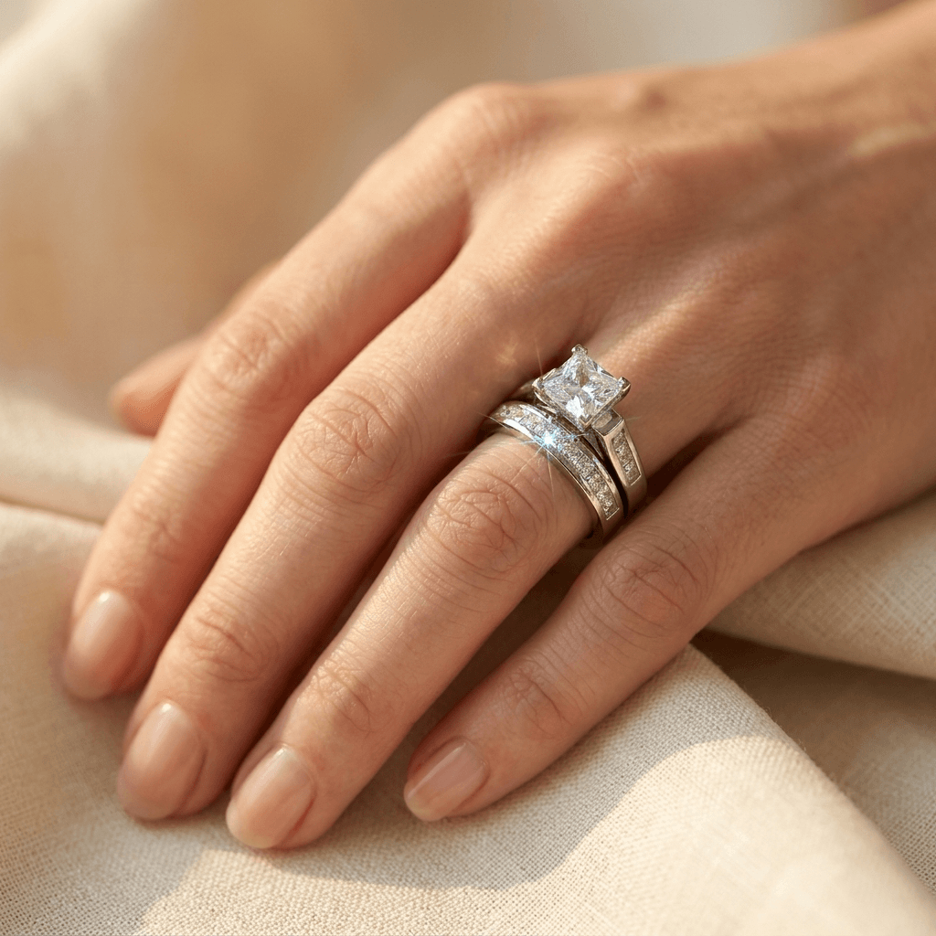 White Cubic Zirconia Silver Statement Ring