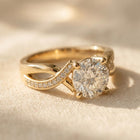 Vintage Gold Zirconia Braided Ring