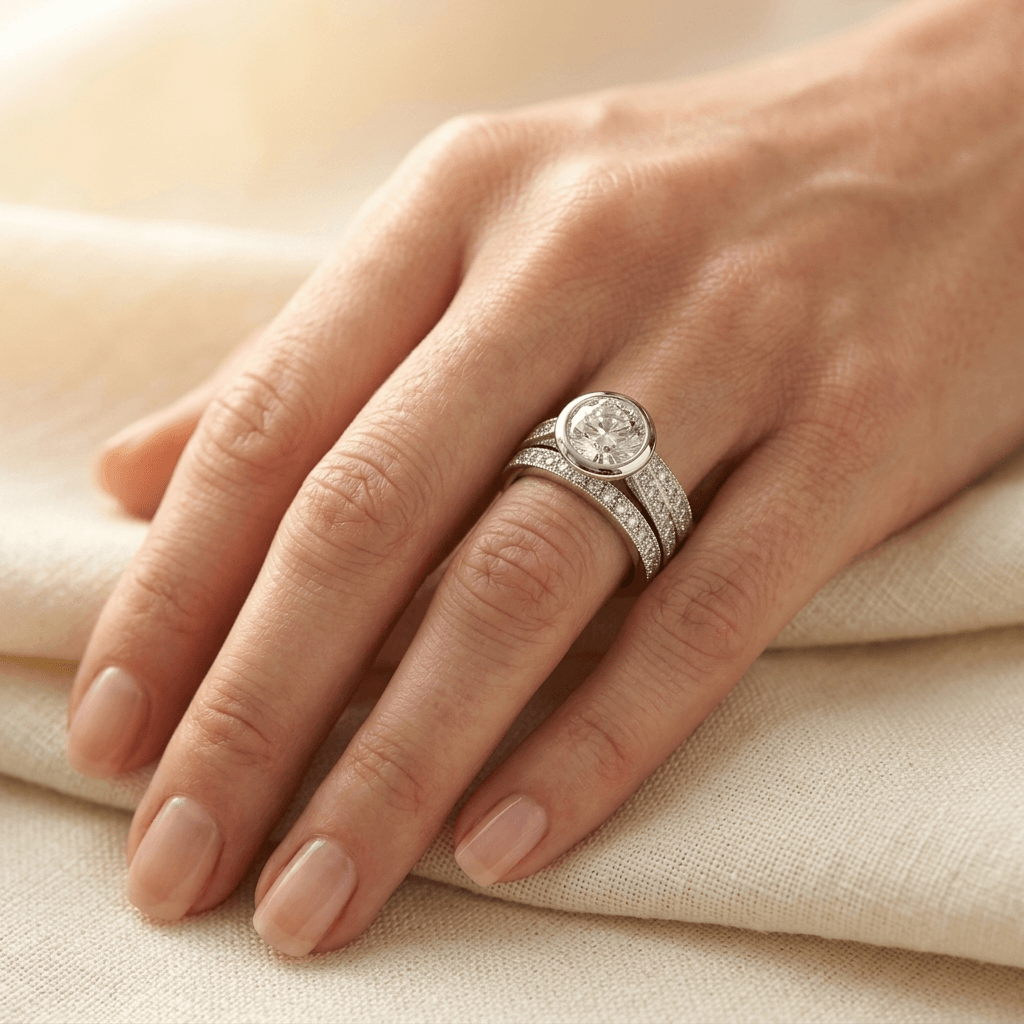 Elegant Copper Cubic Zirconia Floral Ring