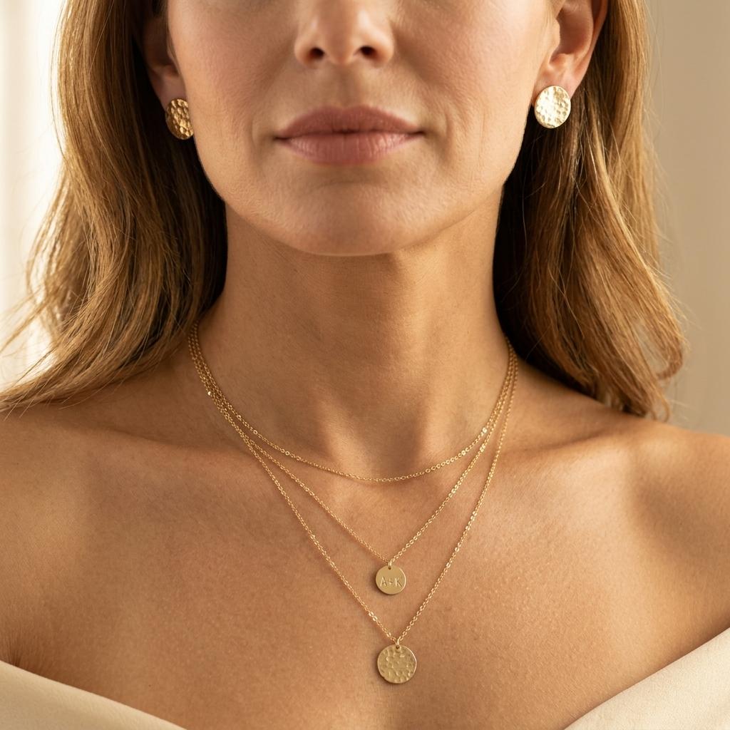 Womens Layered Necklace Jewelry Set Alloy Bone Chain