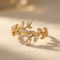 Bohemian Gold Synthetic Flower Vine Ring