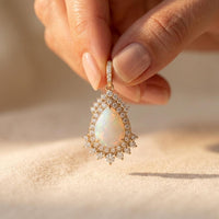 Elegant Vintage Inspired Water Drop Opal Engagement Ring Weddings Parties Ideal Christmas Gift For Her Alloy Inlaid Dating Family And Lovers