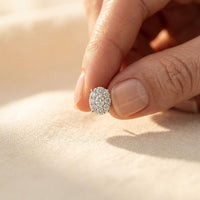 Oval Shiny Stud Earrings