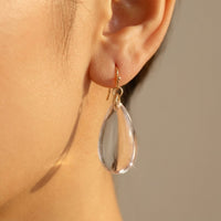 Clear Crystal Teardrop Gold Wire Earrings