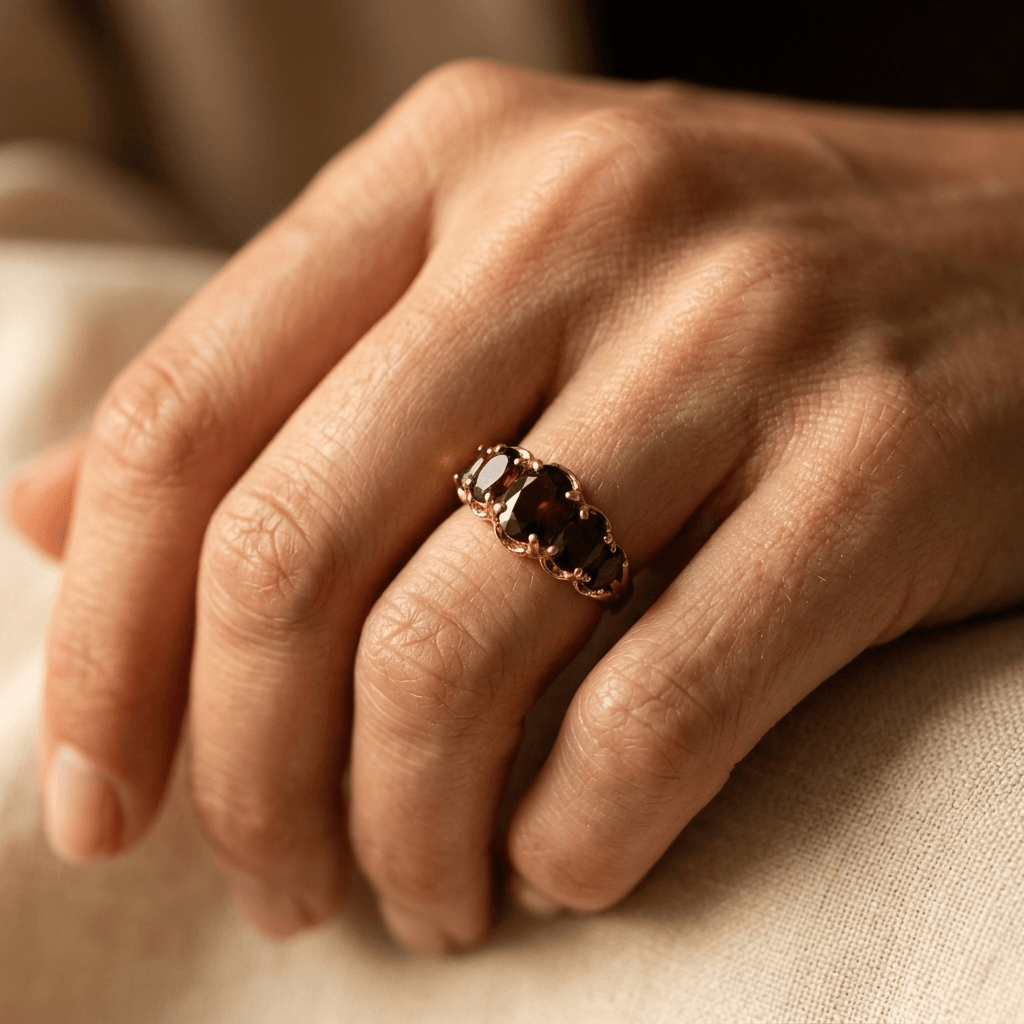 Copper Hexagonal Zirconia Star Unisex Ring