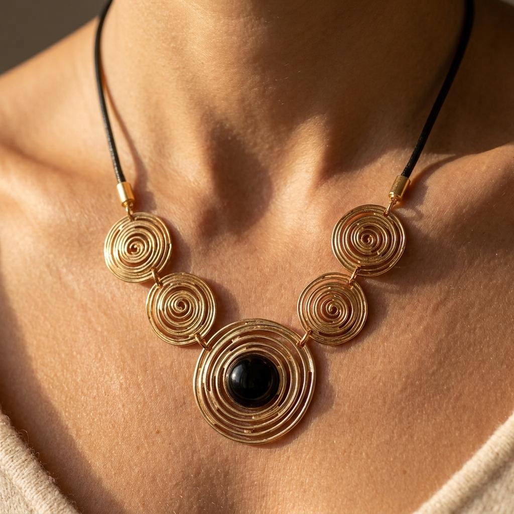 Vintage Bohemian Geometric Black Acrylic Jewelry Set
