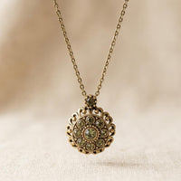 Vintage Flower Pendant Necklace With Zirconia