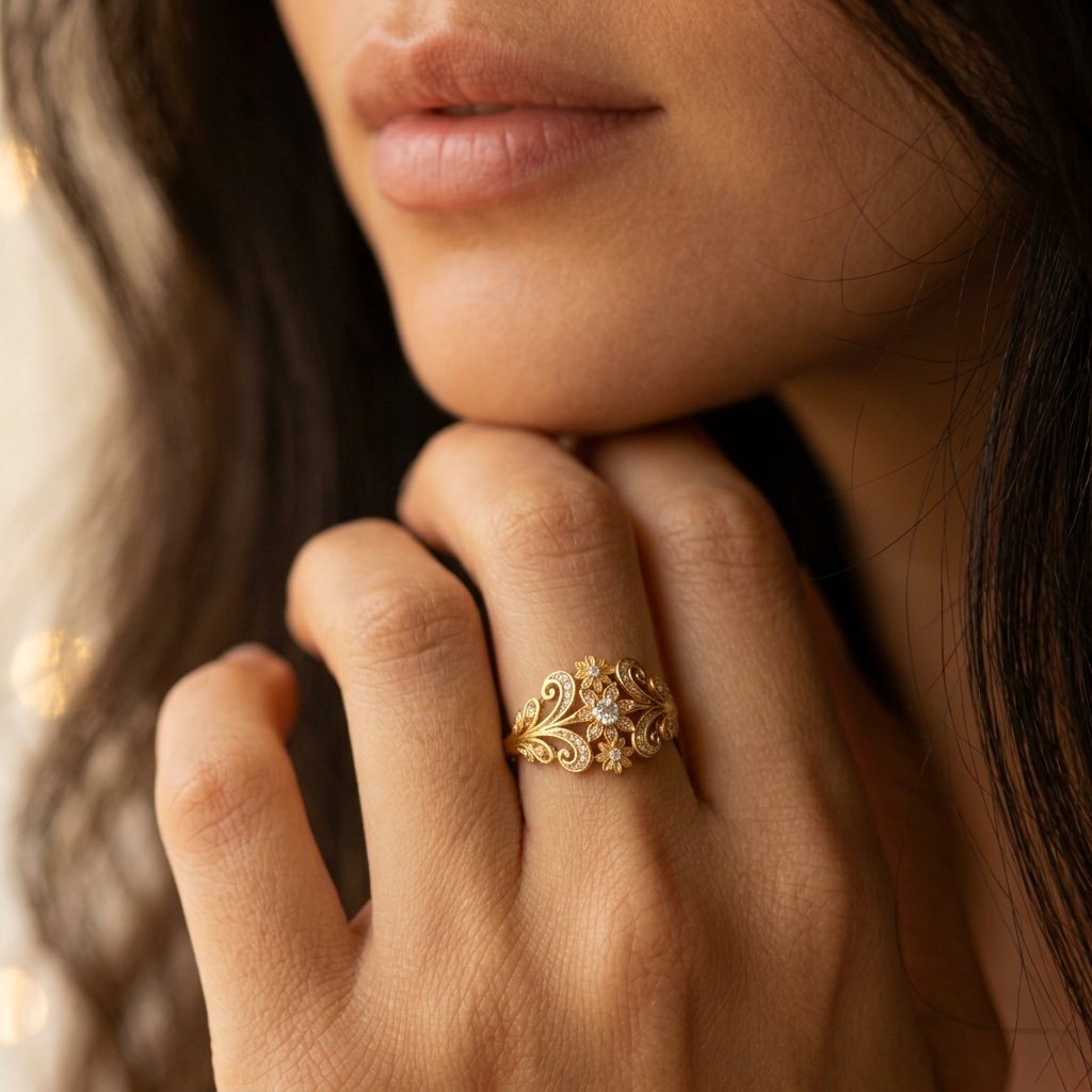 Vintage Silver Filigree Oval Ring