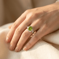 Luxury Green Synthetic Zircon Engagement Ring