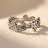 Vintage Boho Hollow Carved Flower Ring