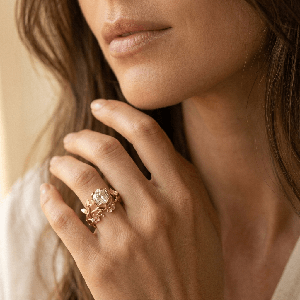 Exquisite Flower Zirconia Retro Handmade Ring