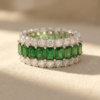 Bohemian Green Cubic Zirconia Alloy Ring