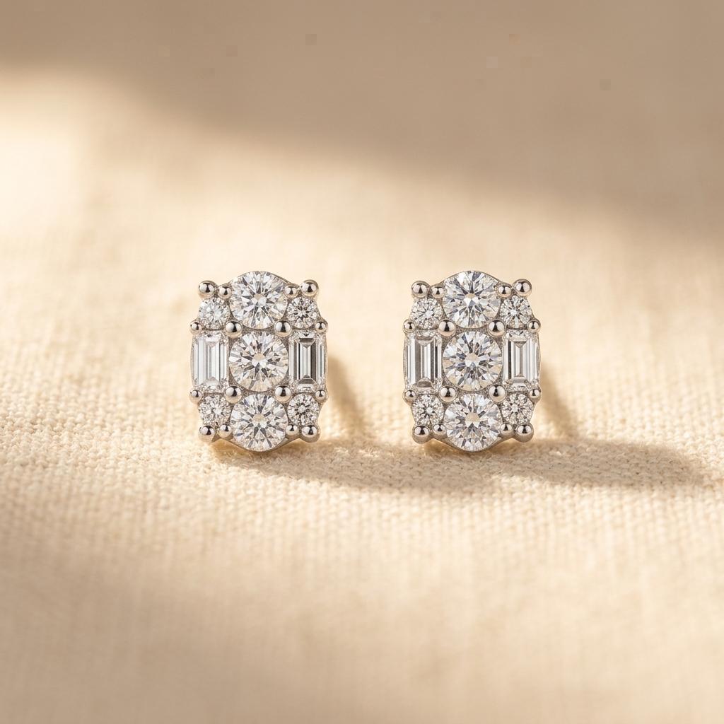 Oval Shiny Stud Earrings