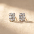 Oval Shiny Stud Earrings