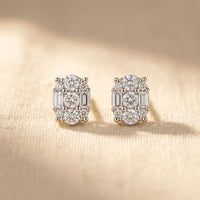 Oval Shiny Stud Earrings