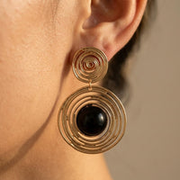 Vintage Bohemian Geometric Black Acrylic Jewelry Set