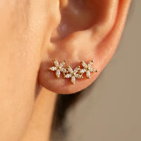 Elegant Sparkling Floral Earrings