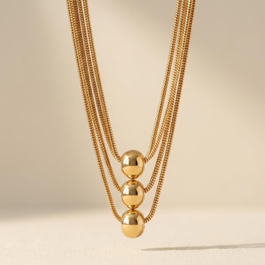 Multi Layer Bone Chain Necklace