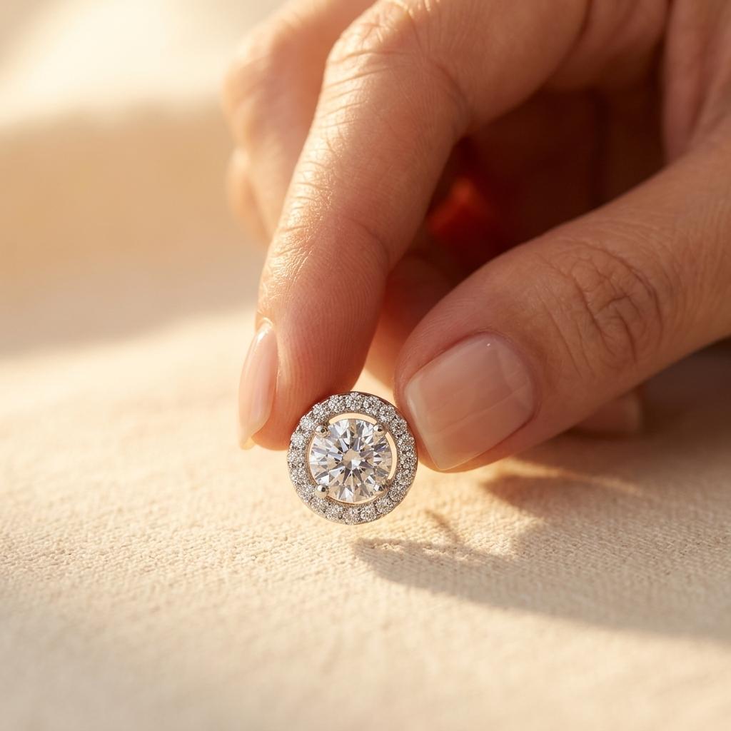 Round Cubic Zirconia Stud Earrings