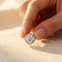 Round Cubic Zirconia Stud Earrings