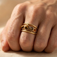 Vintage Gold Tigers Eye Multi Stone Ring
