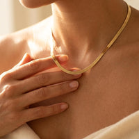 Oval Thick Chain Gold Plated Necklace