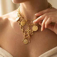 Golden Pearl Charm Necklace