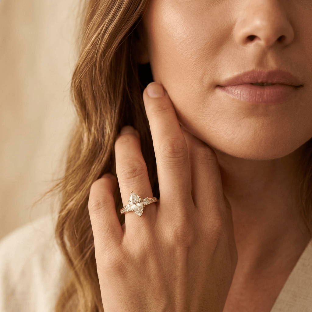 Elegant Marquise Cubic Zirconia Wedding Ring