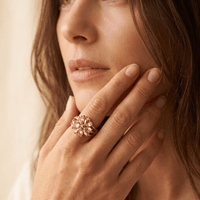 Elegant Gold Cubic Zirconia Floral Cluster Ring